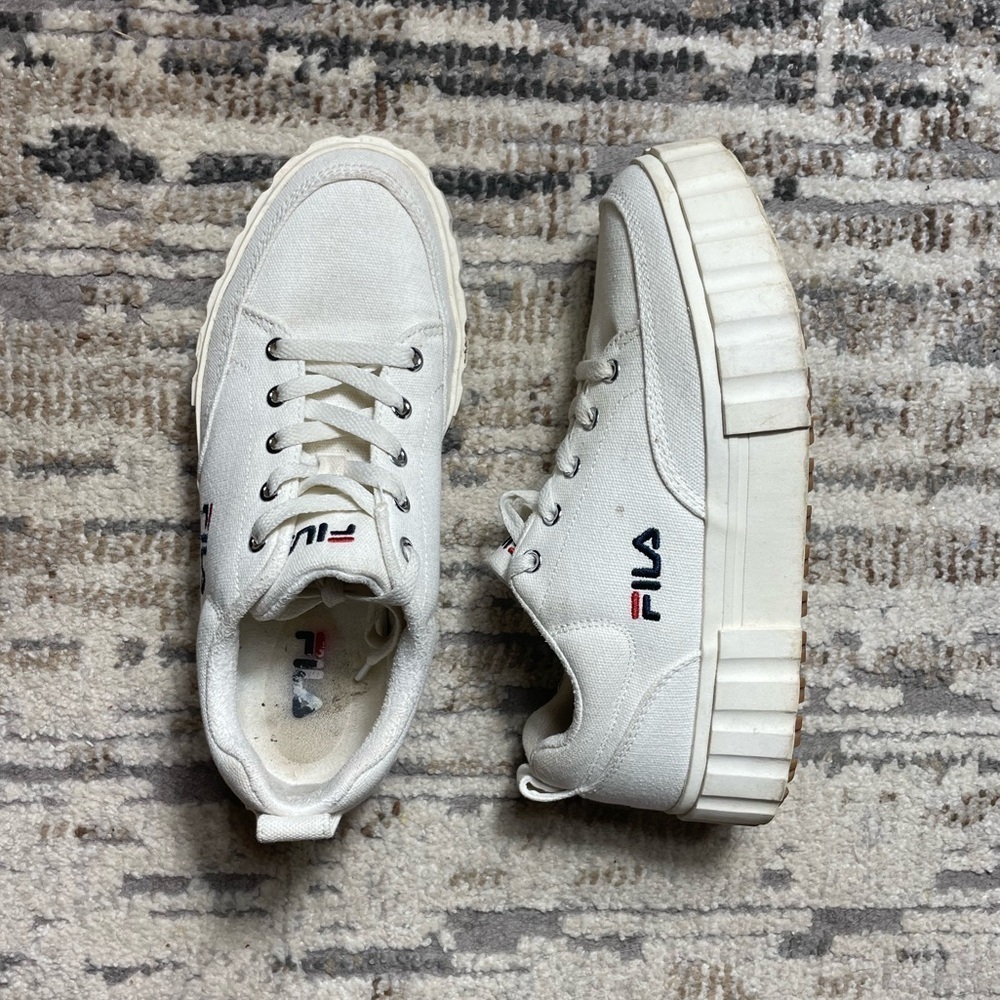 Fila Sandblast White Platform Sneakers Size 7.5 - Picture 4 of 16